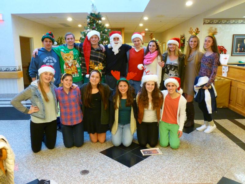 ORR students recently sang carols for the residents of the Sippican Health Care Center.Front row from left: Diana LaRock, Madison Barber, Jackie Dyson, Hannah Guard, Julia Barrett, Julia Nojeim.Back row from left: Michael Amato, Michael Kassabian, Gerald Lanagan, Austin Salkind, Matt Fortin, Allie Way, Holly Frink, Kristina Sauerbrey, Brooke Santos. BY JULIA NOJEIM